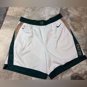 Celtics Nike NBA White and Green Dri-FIT Shorts